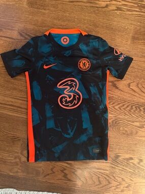 Nike Kids Chelsea FC Black, Teal & Orange Soccer Jersey